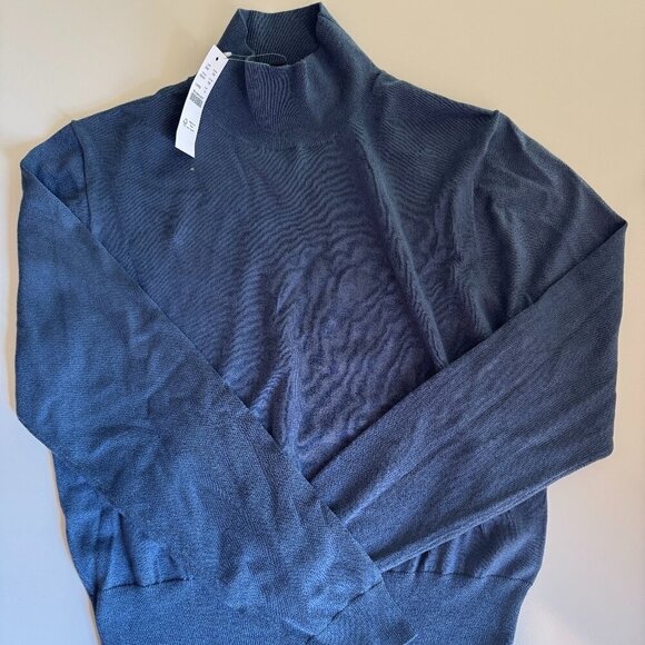 NWT J. Crew Lightweight Turtleneck Sweater Size Small Indigo - Picture 1 of 6